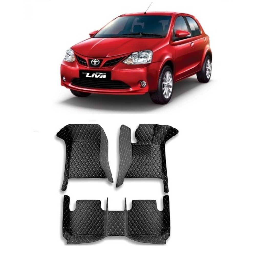 Floor Mats for Etios Liva  - black